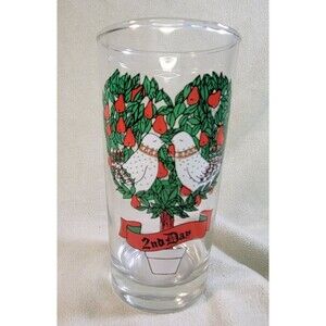 Vintage Christmas Glasses 12 Days of Christmas Glasses Replacement 2nd Day